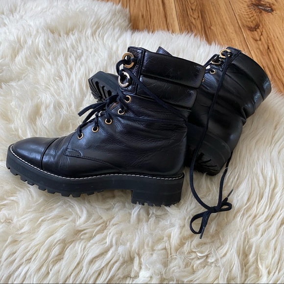 Stuart Weitzman Lexy Black Combat Boot Size 5 - Picture 10 of 13